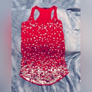 Red sparkly tank top